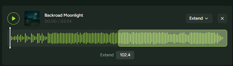 Set where the extension starts
